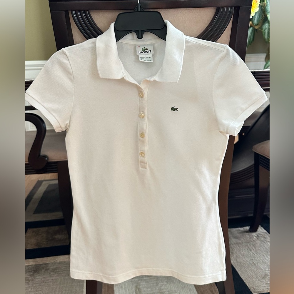 Lacoste Women's Cream Button Down Shirt